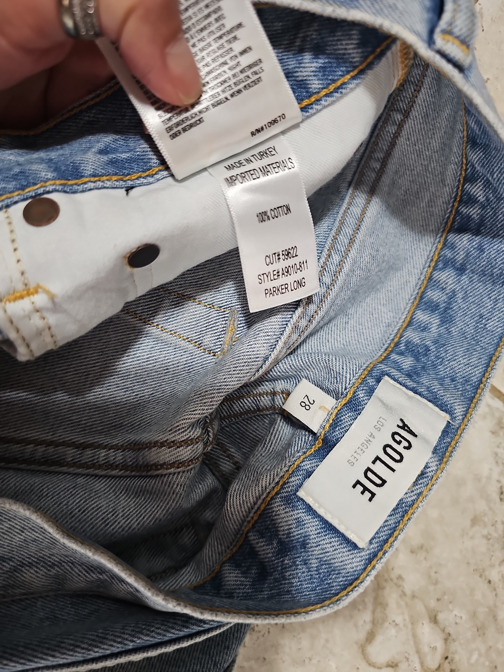 AGOLDE Parker Long Denim Short Size 28 - Picture 6 of 7